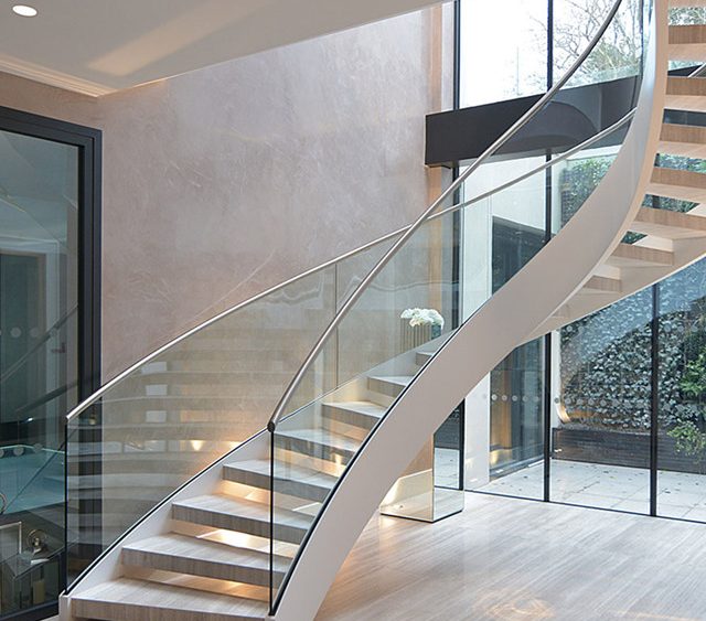 bent glass staircase